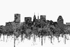 Baltimore Maryland Skyline - Cartoon B&W