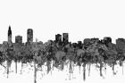 Baton Rouge Louisiana Skyline - Cartoon B&W