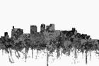 Birmingham Alabama Skyline - Cartoon B&W