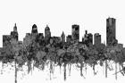 Buffalo New York Skyline - Cartoon B&W