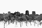 Colorado Springs Colorado Skyline - Cartoon B&W