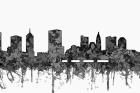 Columbus Ohio Skyline - Cartoon B&W