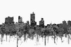 Fort Worth Texas  Skyline - Cartoon B&W