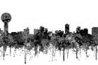 Knoxville Tennessee Skyline - Cartoon B&W