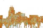 Durham North Carolina Skyline - Rust