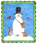 Snowman Black Hat Heart Border