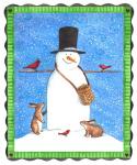 Snowman Black Hat Heart Border