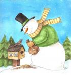 Snowman Green Bird