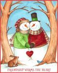 Snowman Tree Heart Share