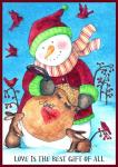 Loves Bird Seeds Snowman With Border