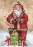 Santa with Birdhouse and Presents