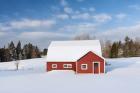 Red Barn In Snow