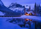 Mountain Lodge at Dusk