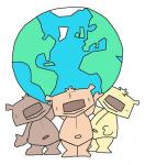 Three Teddies Holding the World