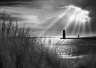 Frankfort Lighthouse and Sunbeams, Frankfort, Michigan '13-IR