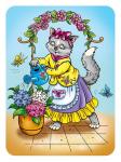Cat with Flowers