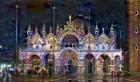 Venice Italy Patriarchal Cathedral Basilica of Saint Mark at night