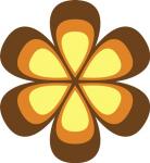 Mod Flowers Cut out Brown