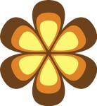 Mod Flowers Cut out Brown