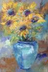 Sunflowers With Light Blue