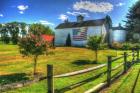 White Barn And Flag