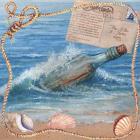 Message In Bottle-Beach Postcard