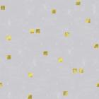 Grey Linen Golden Squares Confetti