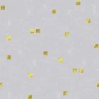 Grey Linen Golden Squares Confetti
