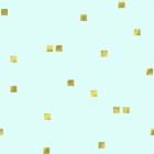 Pale Aqua Golden Squares Confetti