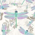 Vintage Botanicals Dragonfly Pattern Green