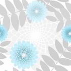 Flowers And Leaves Pattern Baby Blue