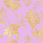 Golden Leaves on Pink Pattern