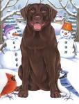 Winter Chocolate Lab