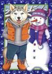 Husky Snowman