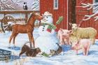 Winter Barnyard Scene