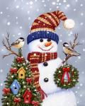 Snowman With Wreath