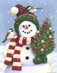 Snowman Holding A Christmas Tree