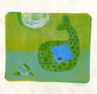 Green Whale Monoprint