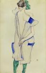 Standing Girl In Blue Dress And Green Stockings, 1913