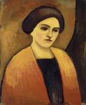 Head Of A Woman In Orange And Brown (Portrait Of The Artist'S Wife),  c.  1911