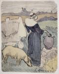 Breton Woman on her Farm in Pont-Aven