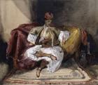 Oriental Man Seated on a Divan with a Narghile, c. 1824-1825