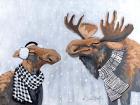 Winter Moose Kisses