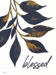 Blessed Navy Gold Leaves