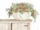 Fall Floral Pumpkin (white)