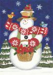 Snowman with Poinsettias