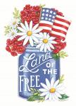 Land of the Free Blue Mason Jar