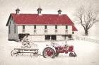 Red and White Christmas Barn