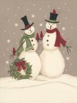 Wreath & Cardinal Snowmen