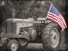 Tractor with American Flag